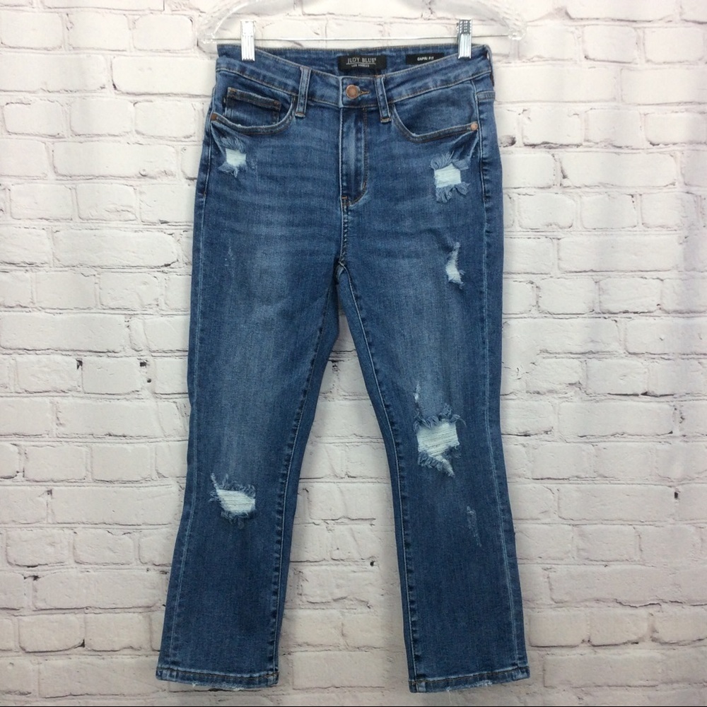 Judy Blue Women's Ankle & Cropped Jeans - Distressed Blue